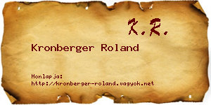 Kronberger Roland névjegykártya
